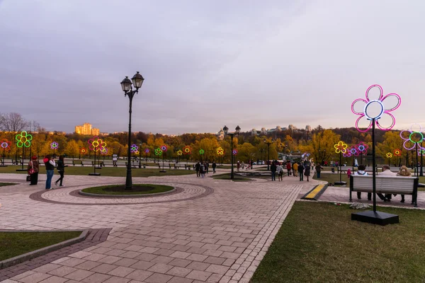 Tsaritsyno. Moscow. International festival The Circle of Light. — Stock Photo, Image