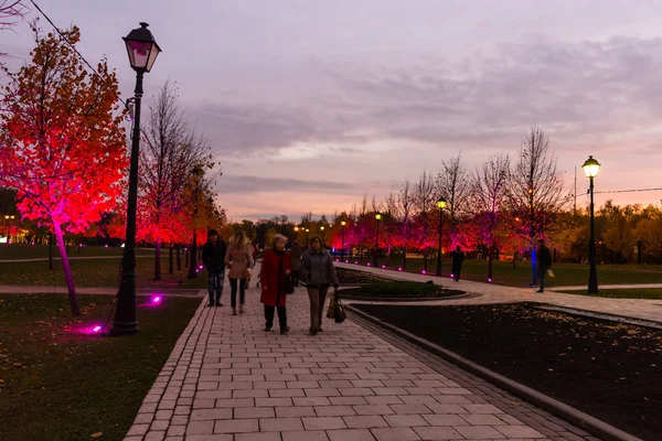 Tsaritsyno. Moscow. International festival The Circle of Light. — Stock Photo, Image