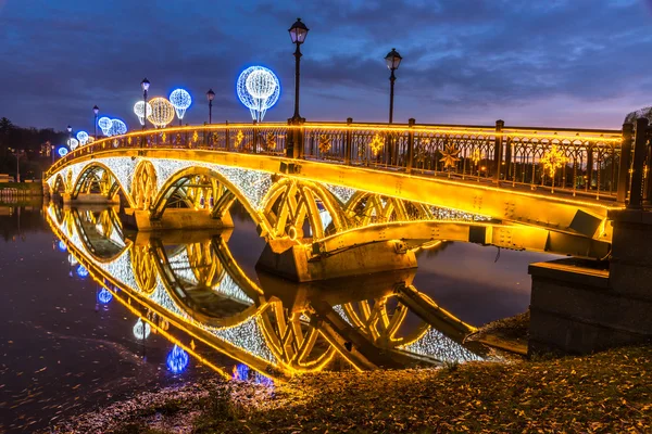 Tsaritsyno. Moskova. Uluslararası Festivali ışık daire.