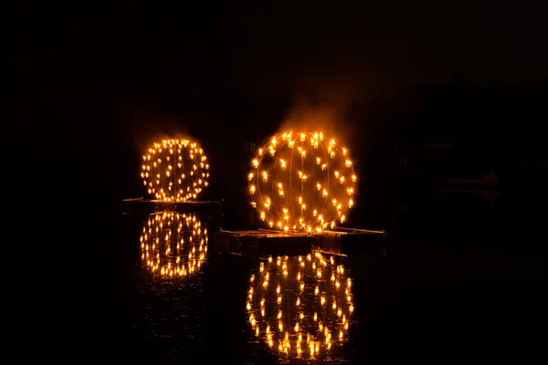 Tsaritsyno. Moscow. International festival The Circle of Light. — Stock Photo, Image