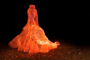 Tsaritsyno. Moskova. Uluslararası Festivali ışık daire. 