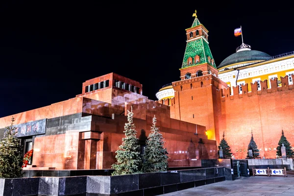 Mausoléu de Lenine. O Kremlin de Moscovo. O edifício do Conselho — Fotografia de Stock