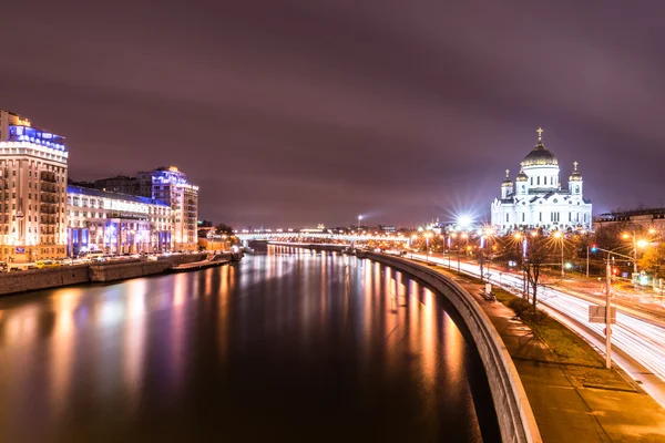 Moscow River at night. — Stock Photo, Image