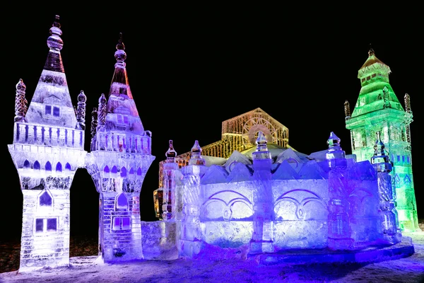 Ice sculpture. Bogatyrsky Tournament. — Stock Photo, Image