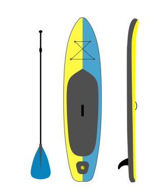 İzole edilmiş nesneler kürek tahtası seti.