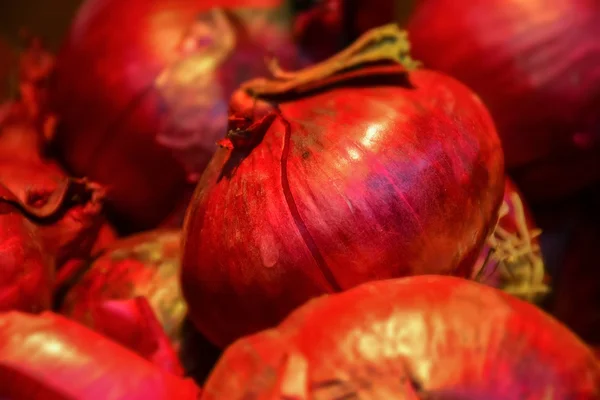 Makro ayrıntı kırmızı soğan — Stok fotoğraf