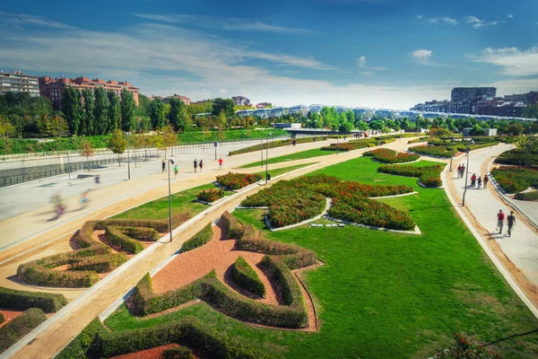 Blick auf den Flusspark madrid — Stockfoto