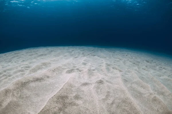 在深海中的热带海洋 水下有白色的沙底 — 图库照片