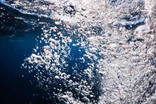 Underwater Bubbles Texture Transparent Ocean Air Bubbles Tropical Sea — Stock Photo, Image