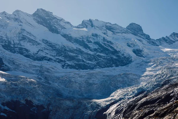 Скелясті Гори Льодовиком Снігом Гора Льодовик Домбеї — стокове фото