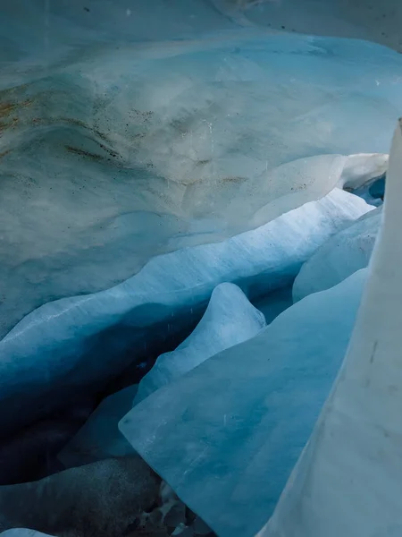 Glacier Referme Glace Bleue Dans Les Montagnes Textures Glace — Photo
