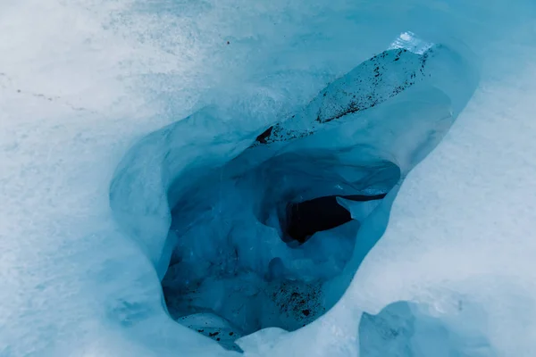 Glaciar Fecha Gelo Azul Nas Montanhas Texturas Gelo — Fotografia de Stock