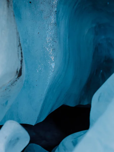 Gletscher Aus Nächster Nähe Blaues Eis Den Bergen Eisbeschaffenheit — Stockfoto