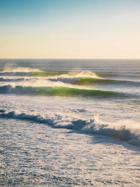 Grandes Longues Vagues Dans Océan Formidable Pour Surf — Photo