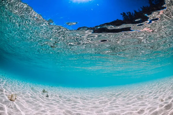 夏威夷带白沙热带地区的蓝海 — 图库照片