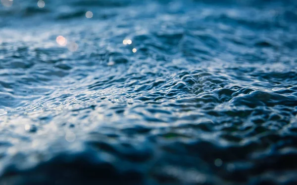 Olas Superficie Del Océano Textura Agua Con Bokeh Gotas —  Fotos de Stock