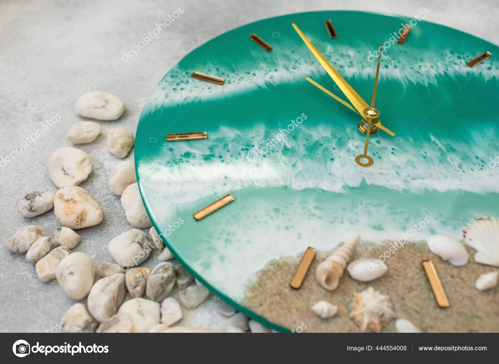 Reloj Pared Con Agujas Reloj Resina Epoxi Arte — Foto de stock