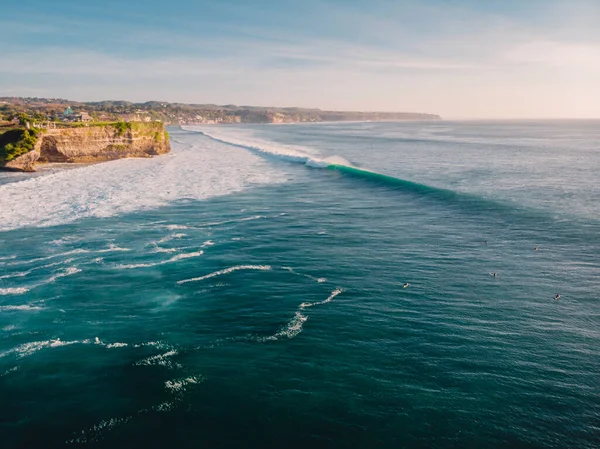 Vista Aérea Grandes Olas Perfectas Océano Bali — Foto de Stock