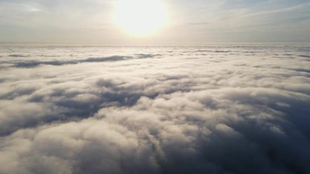 Légi Rálátás Ködös Napfényre Ködös Idő — Stock videók