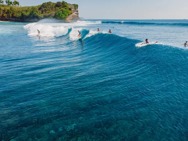 1Er Juin 2021 Bali Indonésie Vue Aérienne Avec Surf Sur — Photo