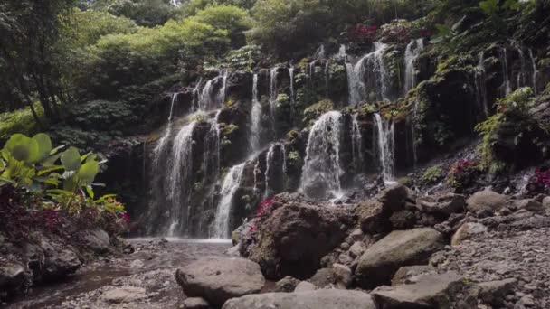 Amazing Cascade Waterfall Tropical Forest — Stock Video