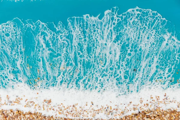 Art Résine Avec Vagues Mer Plage Fond Marin Résine Époxy — Photo