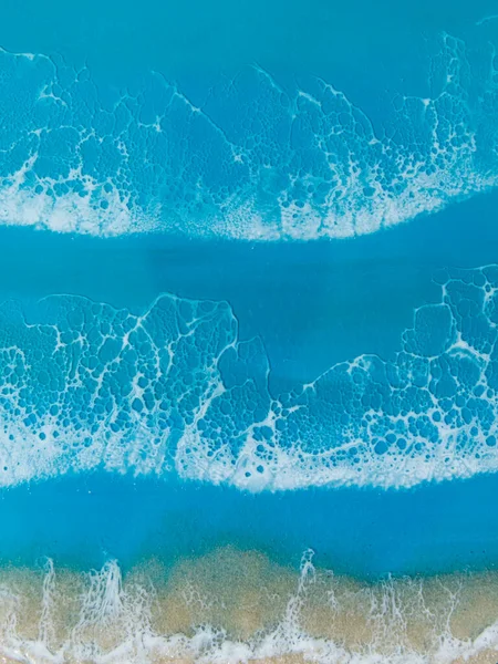 Resin Art Blue Ocean Waves Beach Sea Background Epoxy Resin — Stock Photo, Image