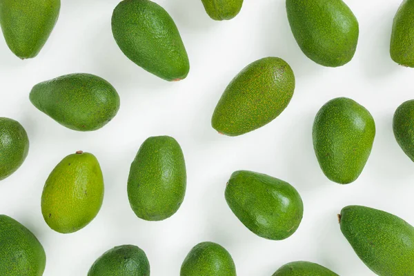 Aguacates Sobre Fondo Blanco Asiento Plano Vista Superior Concepto Comida —  Fotos de Stock