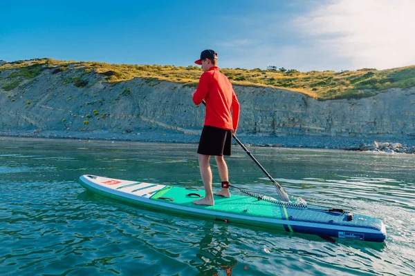 Maggio 2021 Anapa Russia Sporty Uomo Stand Paddle Board Mare — Foto Stock