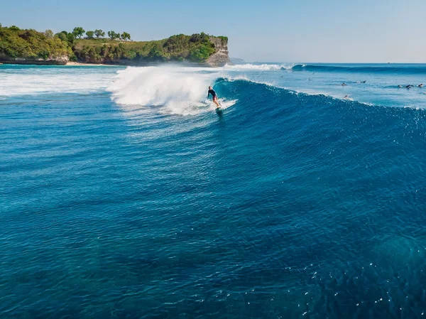 Août 2021 Bali Indonésie Vue Aérienne Avec Surf Sur Vague — Photo