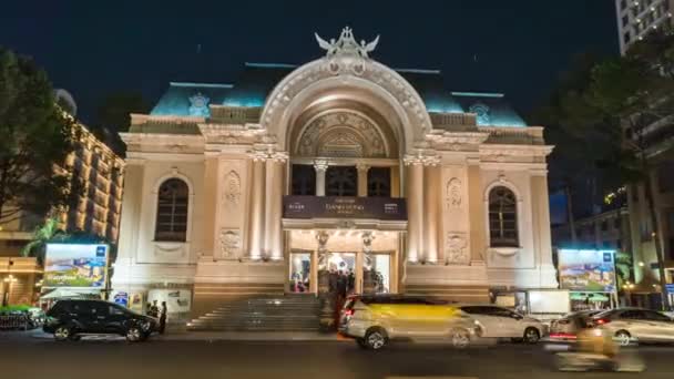 Hyper Lapse Time Lapse Opera House Saigon Chi Minh City — Stock Video