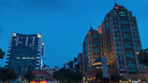 Time Lapse Jour Nuit Centre Ville Saigon Chi Minh Ville — Video