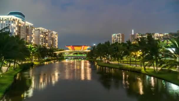 Time Lapse Day Night Building Park Stedelijke Saigon Vietnam — Stockvideo