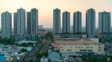 Gün batımından Geceye SaiGon, Ho Chi Minh şehri, Vietnam