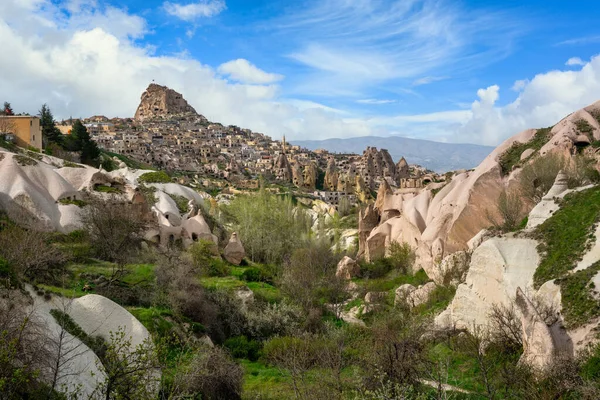 Pigeon Valley Uchisar Town Sandstone Mountain Filled Houses Tunnels Windows — Stock Photo, Image