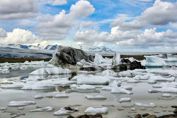 Jokulsarlon Iceberg Lagünü Zlanda Daki Vatnajokul Ulusal Parkı Ndadır Buzdağları — Stok fotoğraf