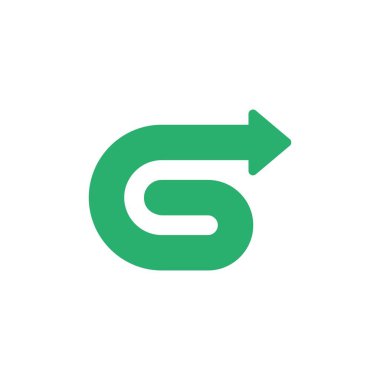 Ok Vektörü Logosu İllüstrasyonlu G harfi