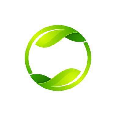 daire yaprağı logo şablonu