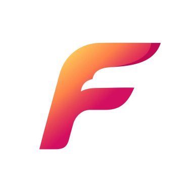 Falcon baş kavramlı F harfi. Falcon konsept logo tasarımı