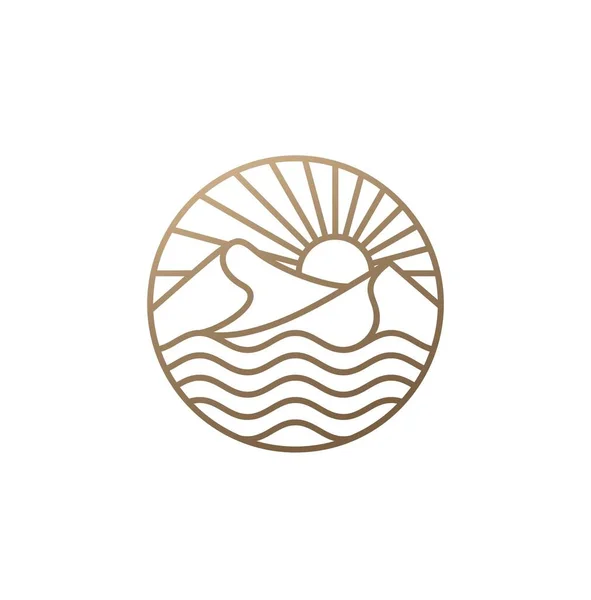 Oasis Monoline Vector Logo İllüstrasyonu