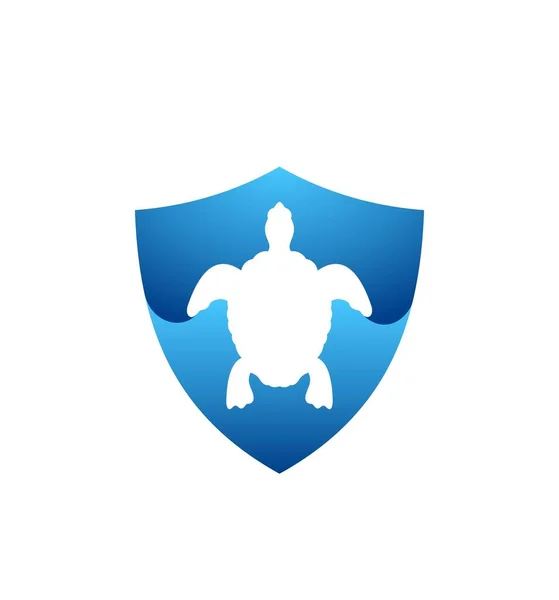 Kaplumbağa Koruma Simgesi Veya Logo Şablonu — Stok Vektör