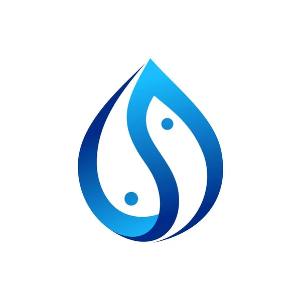 Fish Droplet Logo Template — Stock Vector
