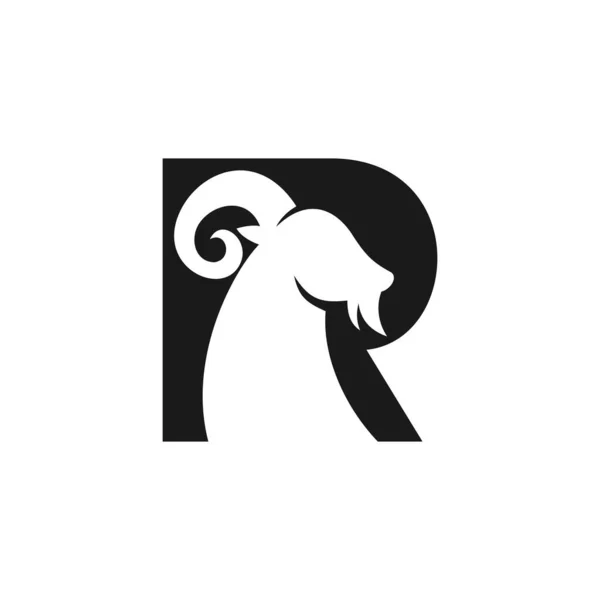 Letra Formando Logotipo Cabeza Ram — Vector de stock