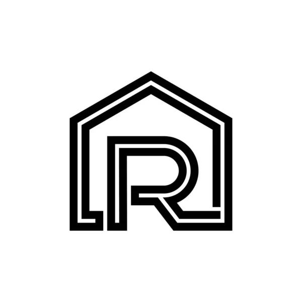 Letter House Logo Design — Stock Vector