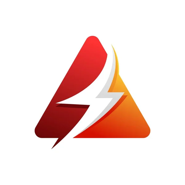 Sinal Aviso Energia Elétrica Isolada Fundo Branco Modelo Design Logotipo — Vetor de Stock