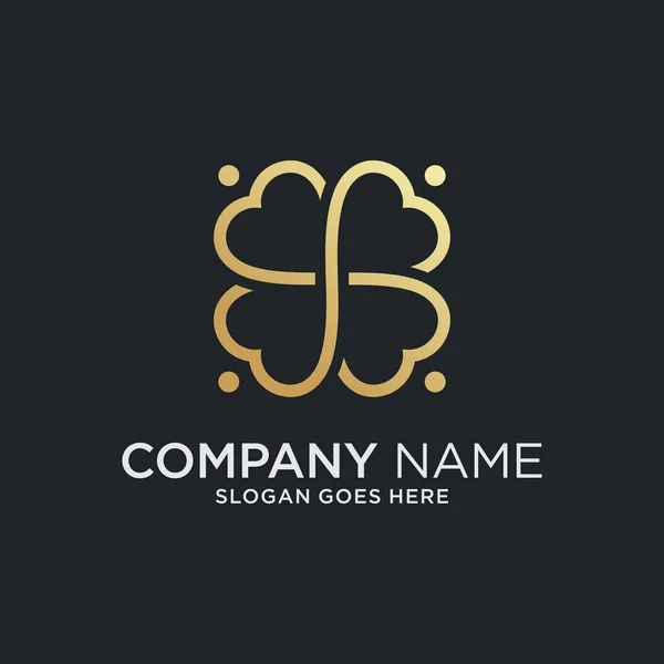 Yonca yaprağı tek çizgi logosu