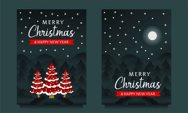 Καλά Χριστούγεννα Και Ευτυχισμένο Νέο Έτος Banner Φυλλάδιο Αφίσα Πρότυπο — Διανυσματικό Αρχείο
