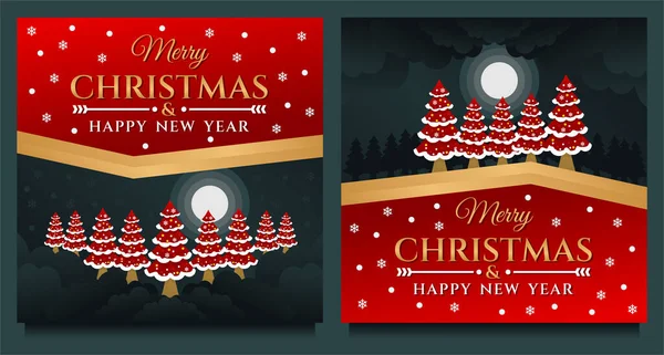 Merry Christmas Happy New Year Social Media Post Banner Design — Stock Vector