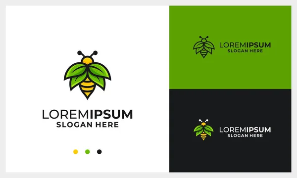 Bal arısı logo tasarım şablonu doğa kanadı konsept logo şablonu