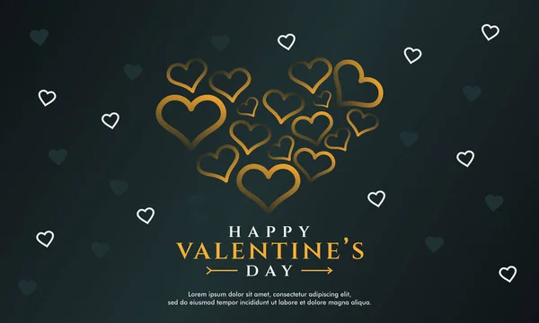 幸せなバレンタインデーのバナー 抽象的な愛の装飾の背景テンプレート — ストックベクタ